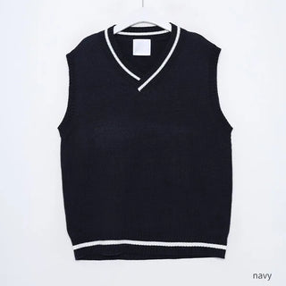 V-neck knit vest