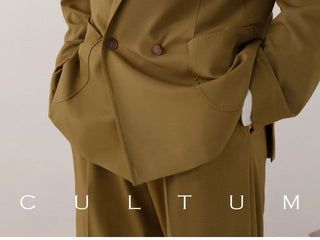 [CULTUM] Washable Bamboo Fiber Double-Breasted Suit Set