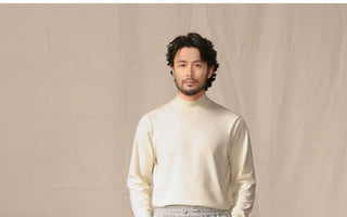 [CULTUM] Cashmere Blend Mock Neck Sweater