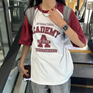 (Unisex) Raglan Sleeve Printed T-Shirt