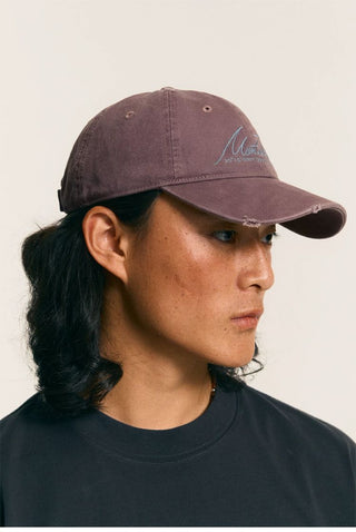 [Monterest] Washed Distressed Logo Embroidered Cap