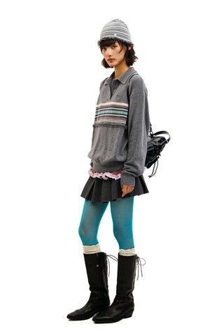 [Moromoro2] Wool Polo Knit Sweater