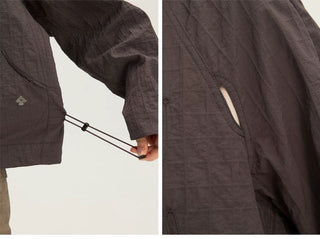 [Monterest] Textured Plaid Hooded Jacket