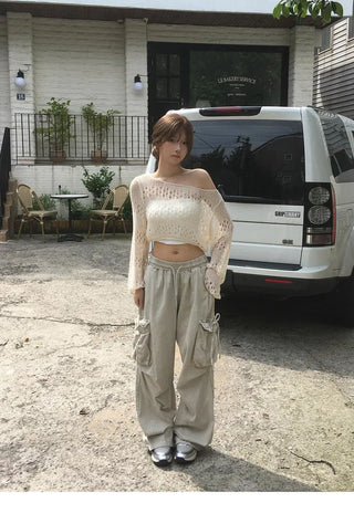 Pigment Rope Cargo Wide Pants - 2 colors