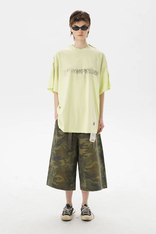 [MASONPRINCE] Graffiti Label Washed Cotton Tee