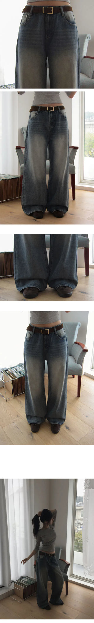 Nerdy Catbrush Faded Wide Pants - 4 Colors