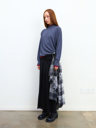 [NeverSeez] High-neck Color-block Knit Sweater