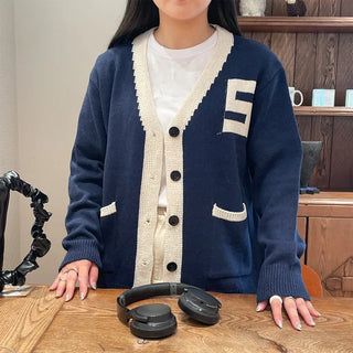 S Patch Collar Cardigan