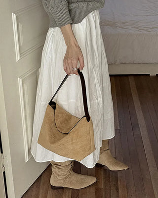 Korean-style fluffy suede shoulder bag