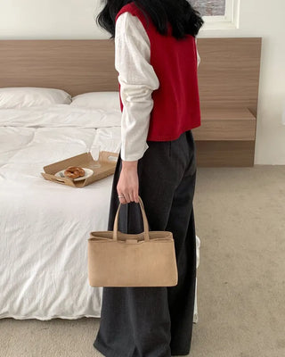 Suede Square Tote Bag