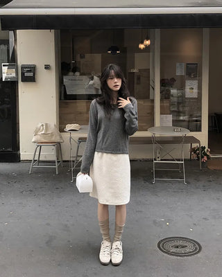 Half-open button knit