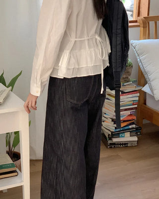 Ribbon collar blouse