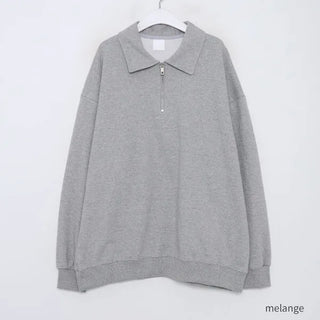 Oversized Half-Zip Color Sweatshirt
