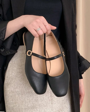 2779 Mary Jane Square Flat Shoes (4 colors)