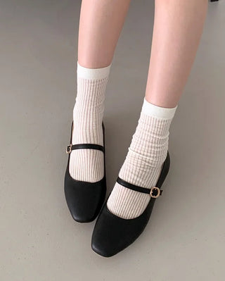 2779 Mary Jane Square Flat Shoes (4 colors)
