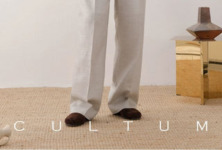 [CULTUM] Linen Blend Drawstring Pants