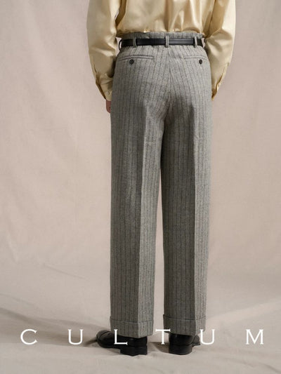 [CULTUM] Heavyweight Wool Double Pleat Trousers