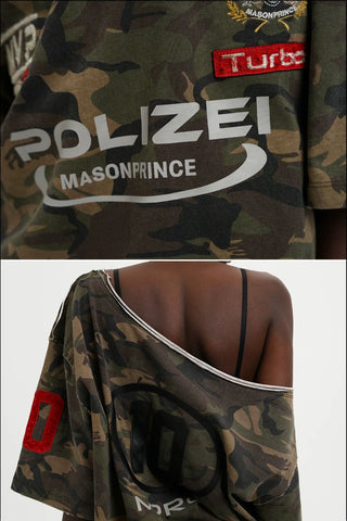 [MASONPRINCE] Camouflage Racing Knit Top