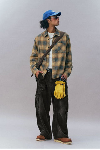 [Monterest] Washed Corduroy Wide Leg Work Pants