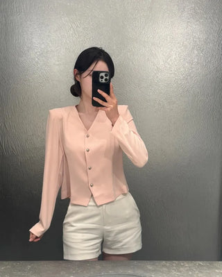 Tie jacket & blouse set