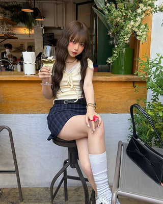 [1st Re-release] (ORIGINAL) Check A-line Mini Skirt