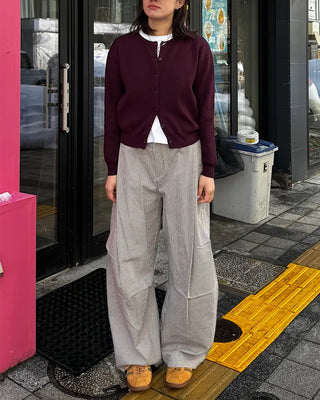 (Unisex) Striped Pintuck Overpants