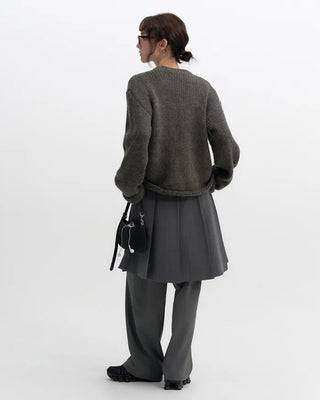 Pleated midi skirt
