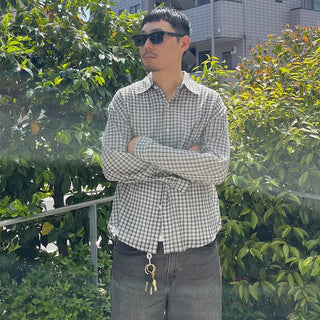 Unisex seersucker check shirt