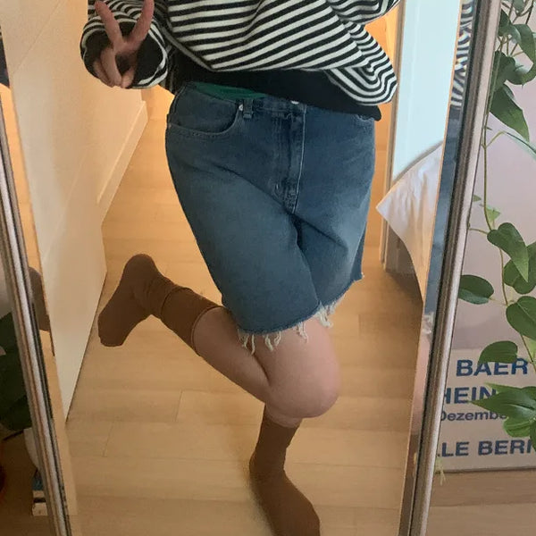 Denim half shorts