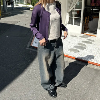 Vintage wide-leg denim pants