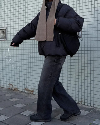 Checked padded jumper