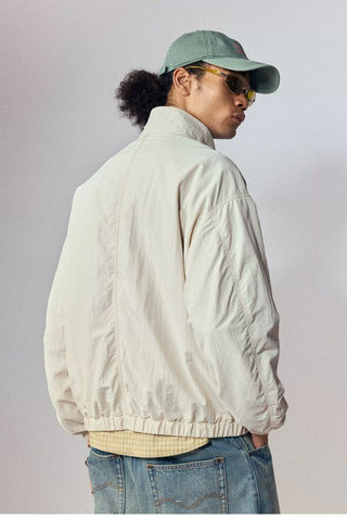 [Monterest] Water-Resistant Contrast Collar Zip Jacket