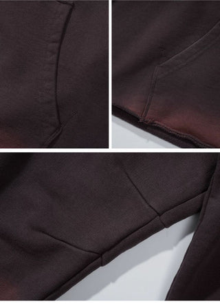 [Monterest] Washed Split-Neck Graphic Sweatshirt