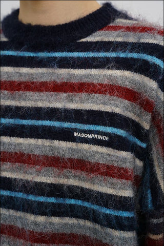 [MASONPRINCE] Striped Wool Blend Crewneck Sweater