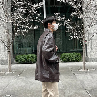 Single Half Leather Jacket