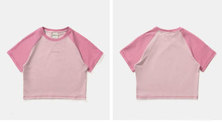 [Monterest] Raglan Sleeve Color Block Slim Fit Tee