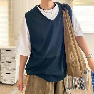 Linen knit vest