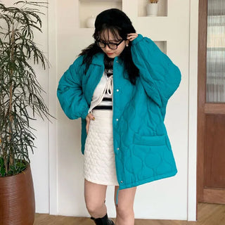 Oversized quilted down jacket