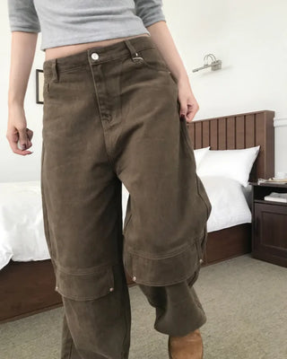 ROT CARCO BACK WIDE PANTS (2color)