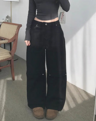 ROT CARCO BACK WIDE PANTS (2color)