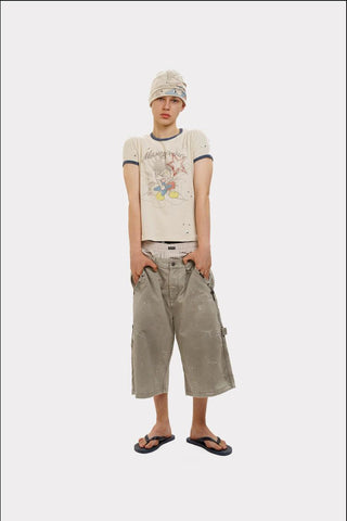 [MASONPRINCE] Multi-Pocket Splatter Work Pants