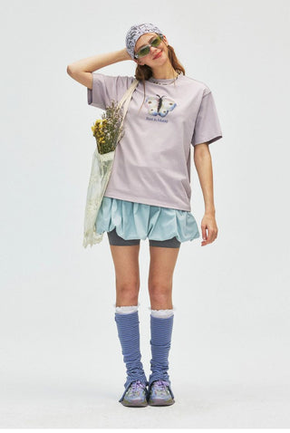 [Monterest] Ink Print Crewneck Cotton T-Shirt