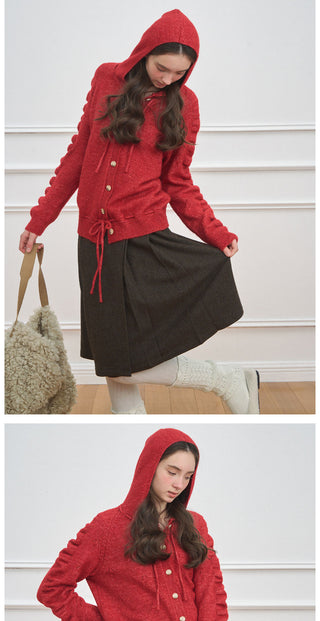 [NECY] Love Drawstring Hoodie Cardigan (2color)