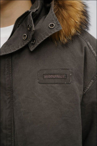 [MASONPRINCE] Fur-Collar Padded Parka Jacket