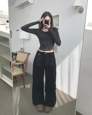 ROT CARCO BACK WIDE PANTS (2color)