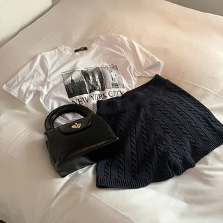 Cable knit shorts