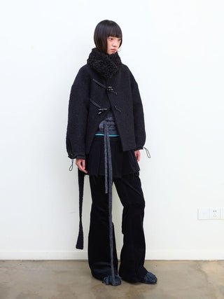 [NeverSeez] Boucle Toggle Short Coat