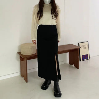 Slit long skirt