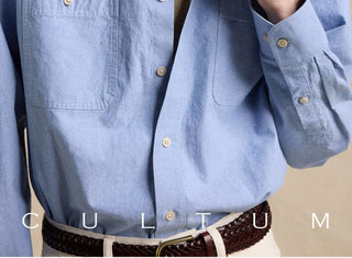 [CULTUM] Washed Cotton Work Shirt with Pockets