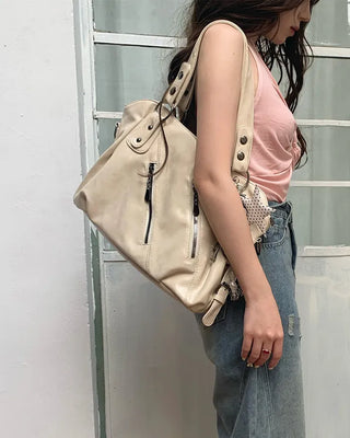 Zip Detail Motor Boston Bag